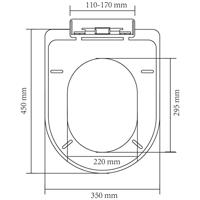 VidaXL Toiletbril soft-close vierkant wit - thumbnail