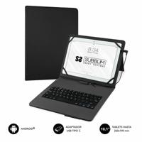SUBBLIM KeyTab Pro USB-beschermhoes met toetsenbord, tablet, 10,1 inch, micro-USB-adapter, type C-klep - thumbnail