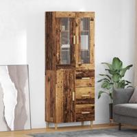 Hoge kast met lade Oud Hout 69,5 x 34 x 180 cm Bewerkt hout - thumbnail
