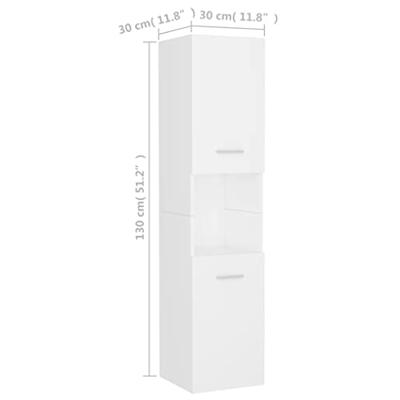 Badkamerkast 30x30x130 cm spaanplaat wit Badkamerkast 30x30x130 cm spaanplaat wit