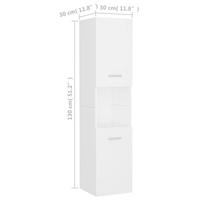 Badkamerkast 30x30x130 cm spaanplaat wit - thumbnail