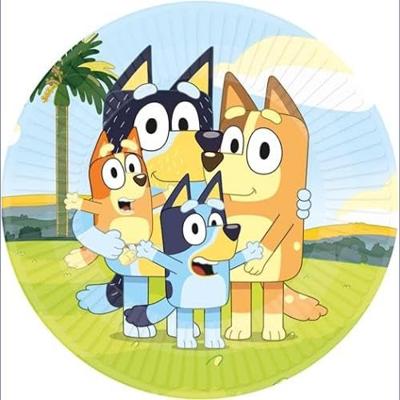Papieren Borden Bluey, 8st.