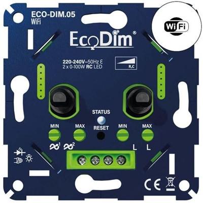 Enzo Eco led dimmer duo wifi 0-100w ecodim fase afsnijding - 4355419 Enzo Eco led dimmer duo wifi 0-100w ecodim fase afsnijding - 4355419
