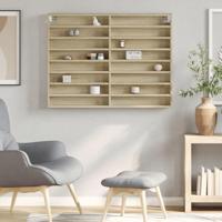 Vitrinekast 100x8,5x75 cm bewerkt hout sonoma eikenkleurig - thumbnail