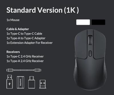 Keychron M3 draadloze muis zwart