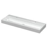 INK Unit Wastafel Porselein met 2 Kraangaten incl. Porseleinen Click Plug - 1200x400x100 mm - Glans Wit - thumbnail