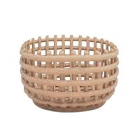Mand keramiek klein - beige - ø13.5x17 cm - thumbnail