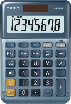 Casio MS-88EM Bureaurekenmachine Blauw Aantal displayposities: 8 werkt op zonne-energie (l x b x h) 101 x 149 x 28 mm