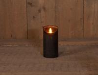 Kaars wax rustiek bewegende vlam 7,5x15 cm zwart b.o. Anna's Collection - Annas collection - thumbnail