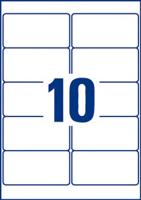 Etiket Avery Zweckform L4744REV-25 96x50.8mm afneembaar wit 250stuks - thumbnail