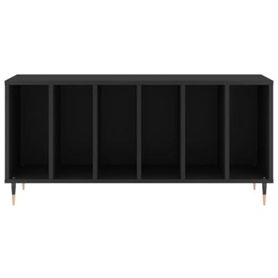 Platenkast 100x38x48 cm bewerkt hout zwart