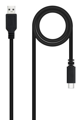 NANOCABLE 10.01.2101-L150 Kabel USB 2.0 3A, type USB-C/M-A/M, Zwart, 1,5 m
