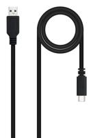 NANOCABLE 10.01.2101-L150 Kabel USB 2.0 3A, type USB-C/M-A/M, Zwart, 1,5 m - thumbnail