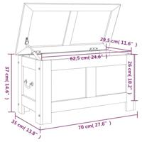 Opbergkist met deksel massief acaciahout bruin - thumbnail