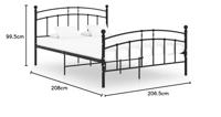Bedframe metaal zwart 200x200 cm - thumbnail