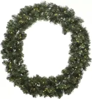 Everlands Imperial kerstkrans 60cm Groen LED - thumbnail