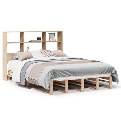 Bed met boekenkast zonder matras massief hout 160x200 cm - thumbnail