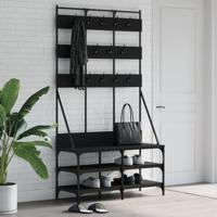 VidaXL Kledingrek met schoenenrek 100x40x184 cm zwart - thumbnail