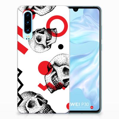 Silicone Back Case Huawei P30 Skull Red Silicone Back Case Huawei P30 Skull Red