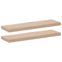 Wandschapppen 2 st 80x23,5x4 cm bewerkt hout - thumbnail
