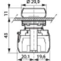 BACO BAL21AA01B L21AA01B Druktoets Kunststof frontring, Verchroomd Rood 1 stuk(s) - thumbnail