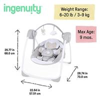 Baby wipstoel Ingenuity Cuddle Lamb Compact Grijs - thumbnail