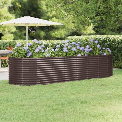 Plantenbak 322x100x68 cm gegalvaniseerd staal bruin