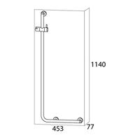 Tiger Wandbeugel met Glijstang Boston Comfort en Safety 114 cm Links RVS - thumbnail