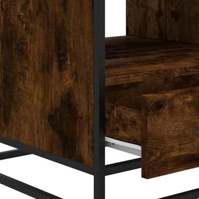 Salontafel 100x50x45 cm bewerkt hout en metaal gerookt eiken