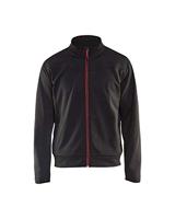 Blåkläder Service Sweatshirt met rits 33622526 | Zwart/Rood | Maat XL - 7330509550922 - thumbnail