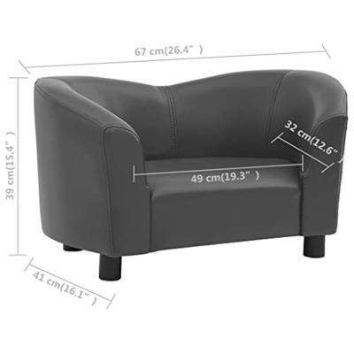 VidaXL Hondenbank 67x41x39 cm kunstleer grijs