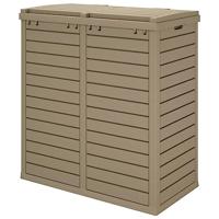 VidaXL Vuilnisbak voor buiten 78x41x86 cm polypropeen lichtbruin - thumbnail