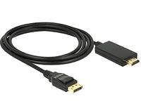 Delock 85317 DisplayPort-kabel DisplayPort / HDMI Aansluitkabel DisplayPort-stekker, HDMI-A-stekker 2 m Zwart Vergulde steekcontacten, Verdraaid, Afgeschermd - thumbnail