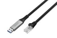 Digitus USB, USB 3.2 Gen 1 (USB 3.0) Adapterkabel [1x USB, USB 3.2 Gen 1 (USB 3.0) - 1x RJ45, RJ45-stekker] AK-300600-050-S 5 m Folie afscherming, Afscherming - thumbnail