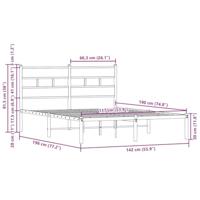 Bedframe met hoofdbord zonder matras bruin eiken 137x190 cm - thumbnail