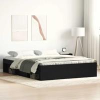 Bedframe zonder matras 160x200 cm bewerkt hout zwart eikenkleur - thumbnail