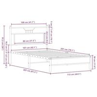 Bedframe zonder matras 107x203 cm spaanplaat bruin eikenkleurig - thumbnail