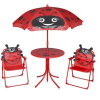 3-delige Bistroset voor kinderen met parasol rood - thumbnail