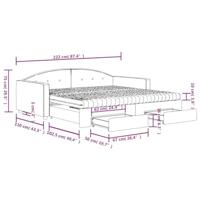 Slaapbank onderschuifbed lades 100x200 cm fluweel donkergrijs - thumbnail