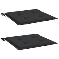 VidaXL Tuinstoelkussens 2 st 40x40x3 cm oxford stof zwart - thumbnail