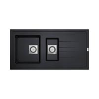 Inbouw Spoelbak Uitstortgootsteen Van Marcke Go Molto 98x50 cm Polyester Zwart - thumbnail