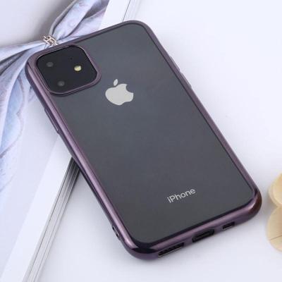 Transparante TPU anti-drop en waterdichte mobiele telefoon beschermende case voor iPhone 11 (paars)