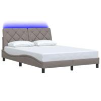 Bedframe met LED zonder matras 120x200 cm stof taupe - thumbnail