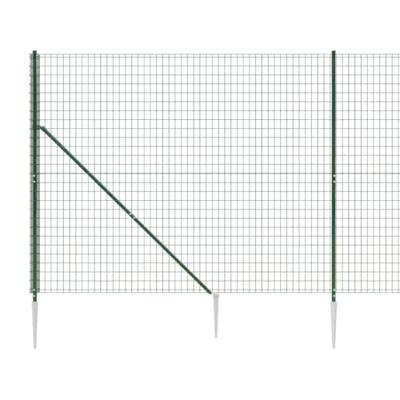 Draadgaashek met grondankers 1,4x10 m groen - thumbnail