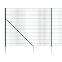 VidaXL Draadgaashek met grondankers 2x10 m groen - thumbnail
