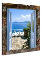 Schilderij - Uitzicht op Griekse zee , 2 maten, Premium print - thumbnail