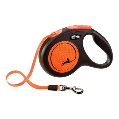 FLEXI ROLLIJN NEW NEON TAPE ZWART / NEON ORANJE M 5 MTR TOT 25 KG - thumbnail