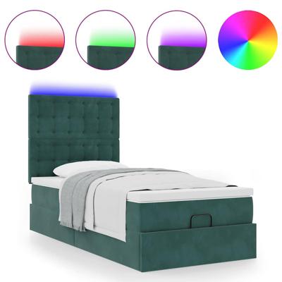 Ottoman bed met matrassen en LED's 140x200cm fluweel