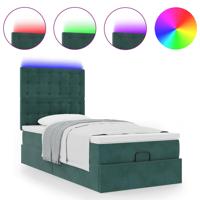 Ottoman bed met matrassen en LED's 120x190cm fluweel - thumbnail