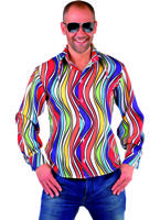 70&apos;s Blouse rainbow waves - thumbnail